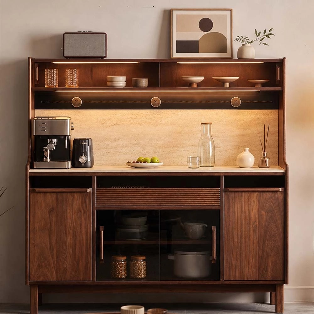 Solid Walnut Sideboard with Stone Top lifestyle 2