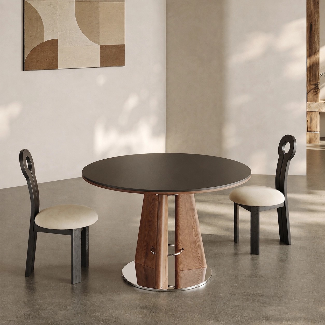 Round Solid Wood Dining Table lifestyle 3