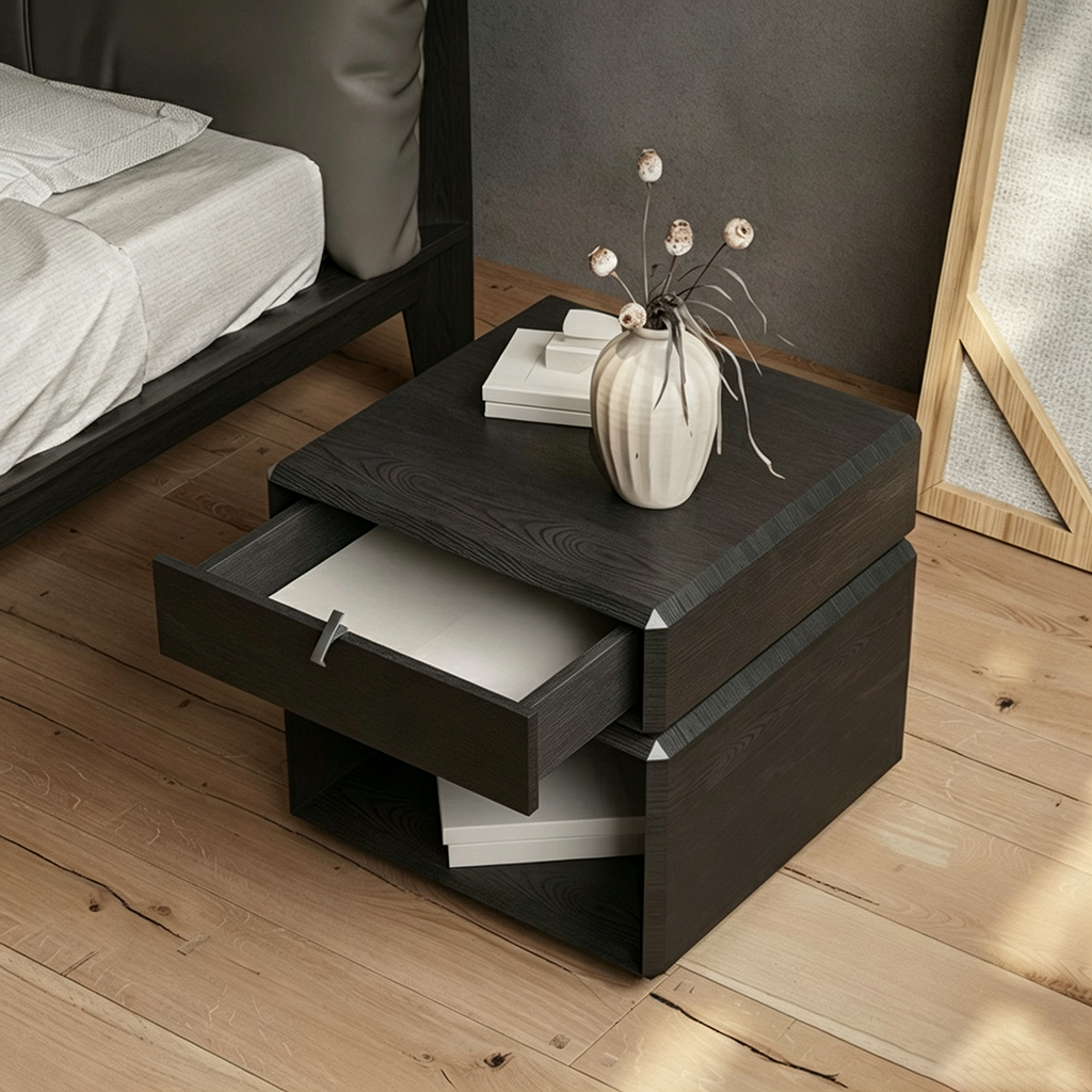 Black Rotating Nightstand lifestyle 3