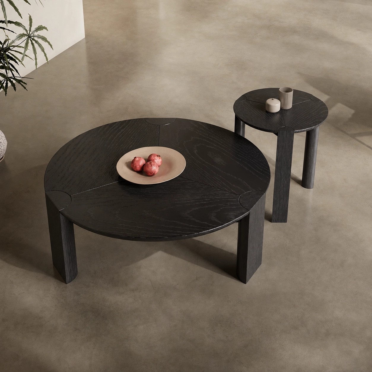 Solid Wood Wabi-sabi Coffee Table Set lifestyle 3