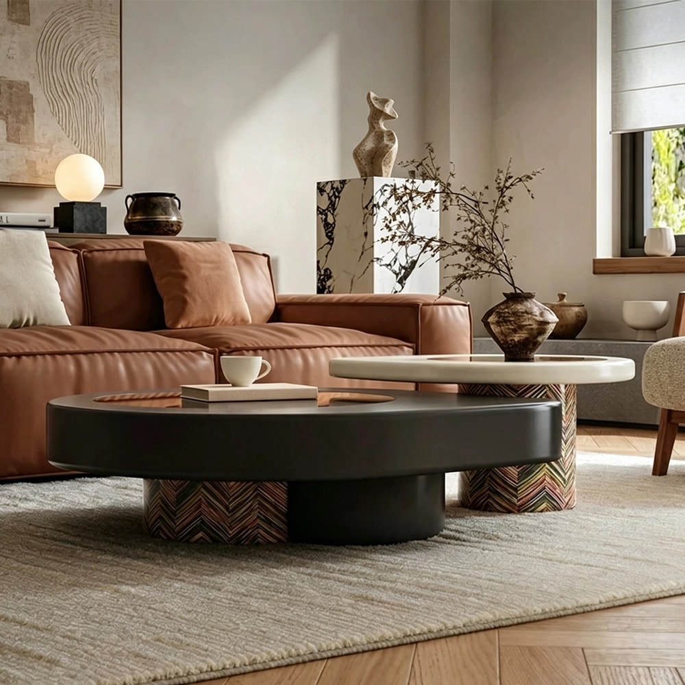 Irregular Lacquer Coffee Table Set lifestyle 3