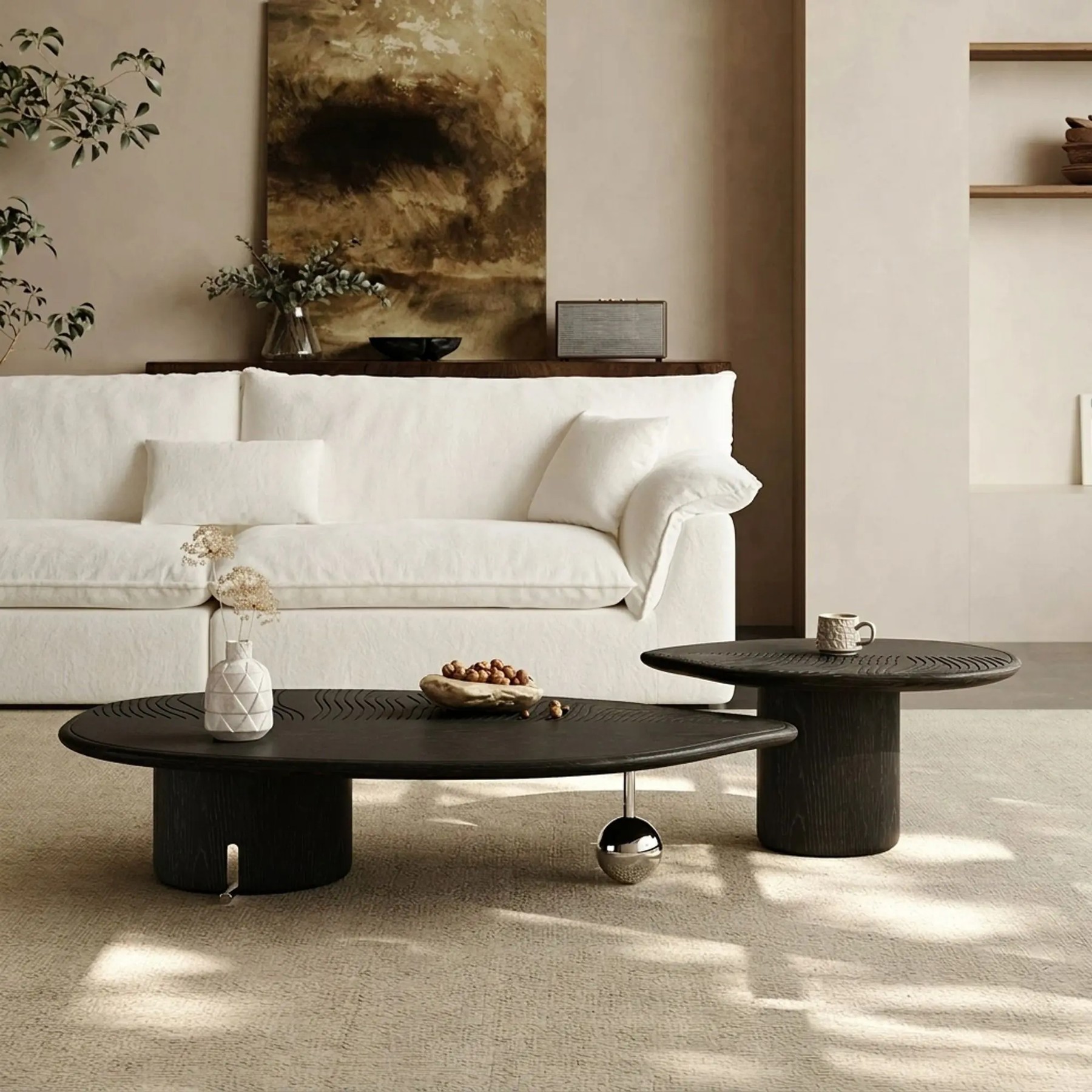 Sculptural Wabi-sabi Coffee Table Set lifestyle 3