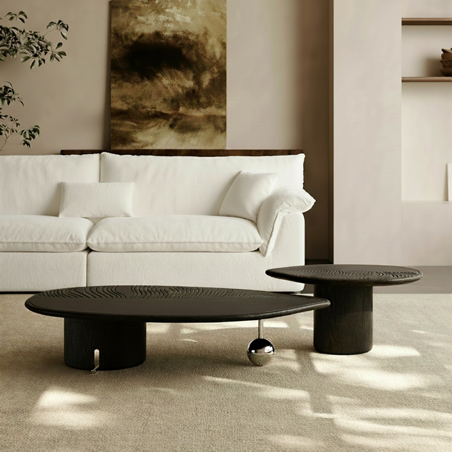 Sculptural Wabi-sabi Coffee Table Set lifestyle 2