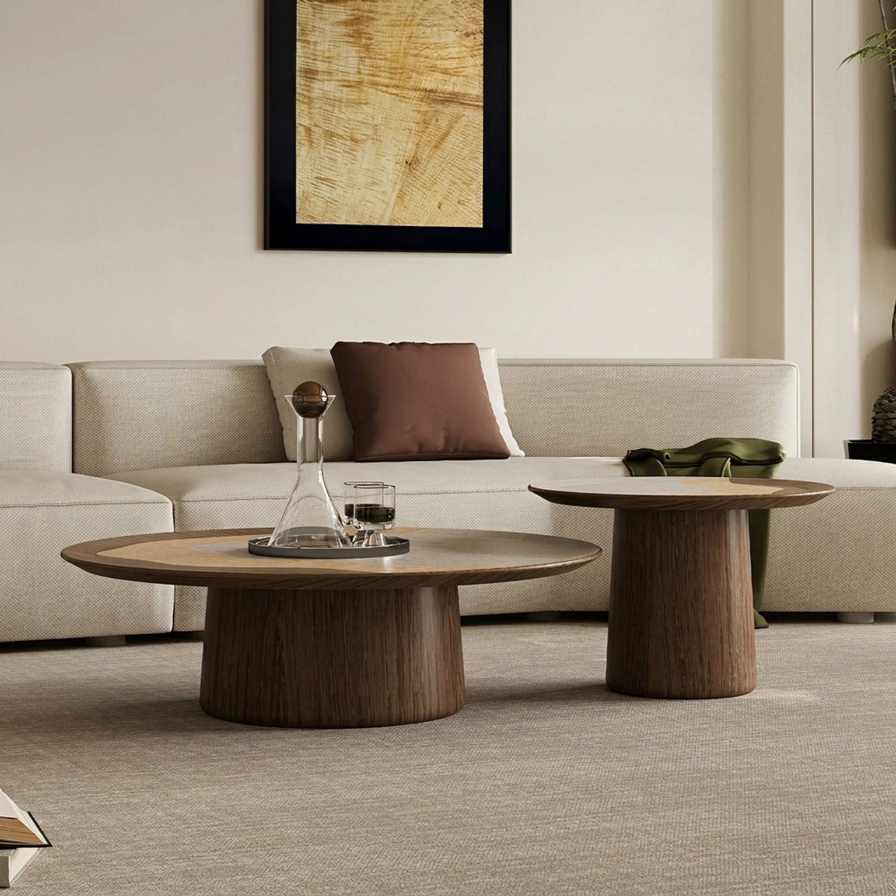Artistic Round Coffee Table Set lifestyle 3