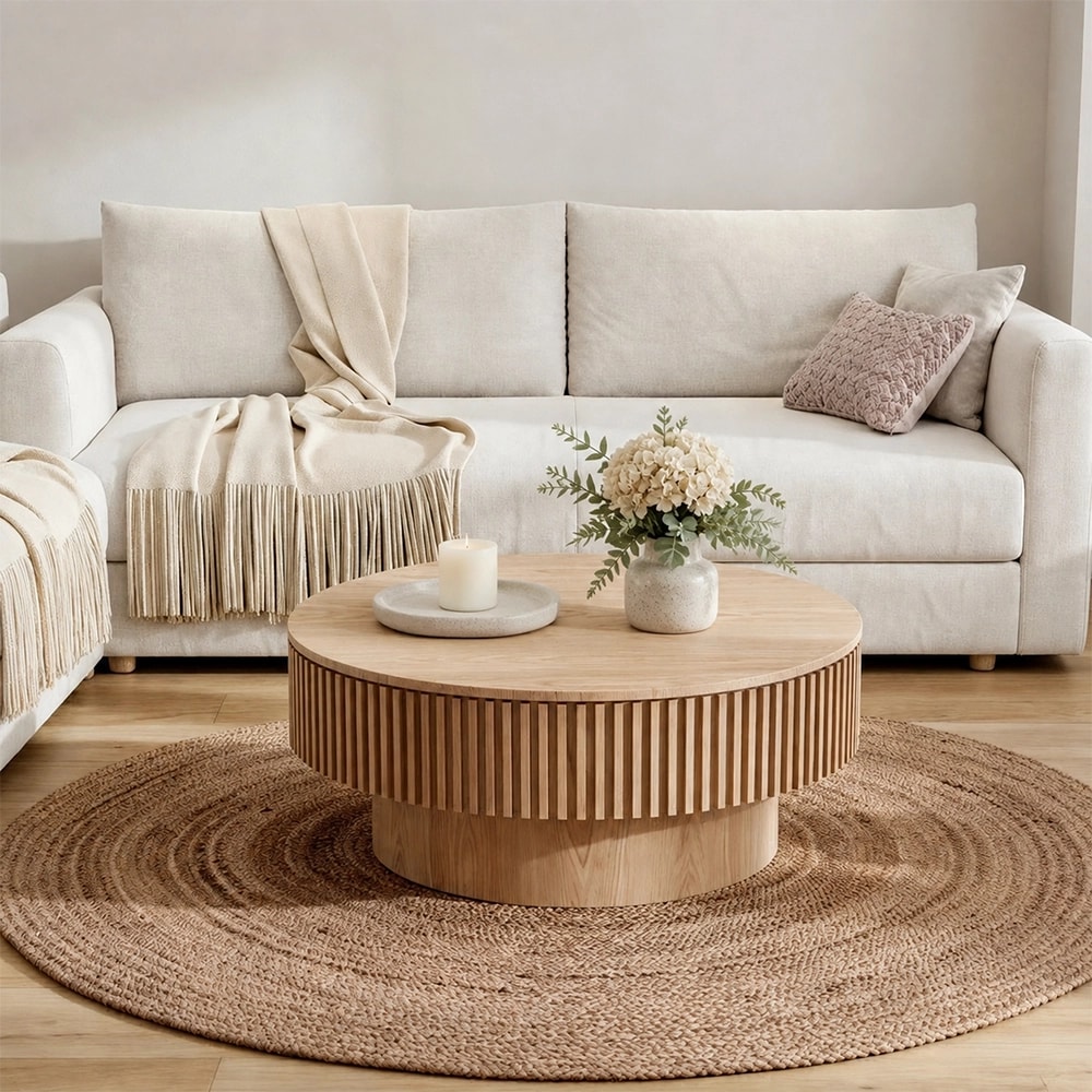 Solid Wood Gear-Style Coffee Table lifestyle 2
