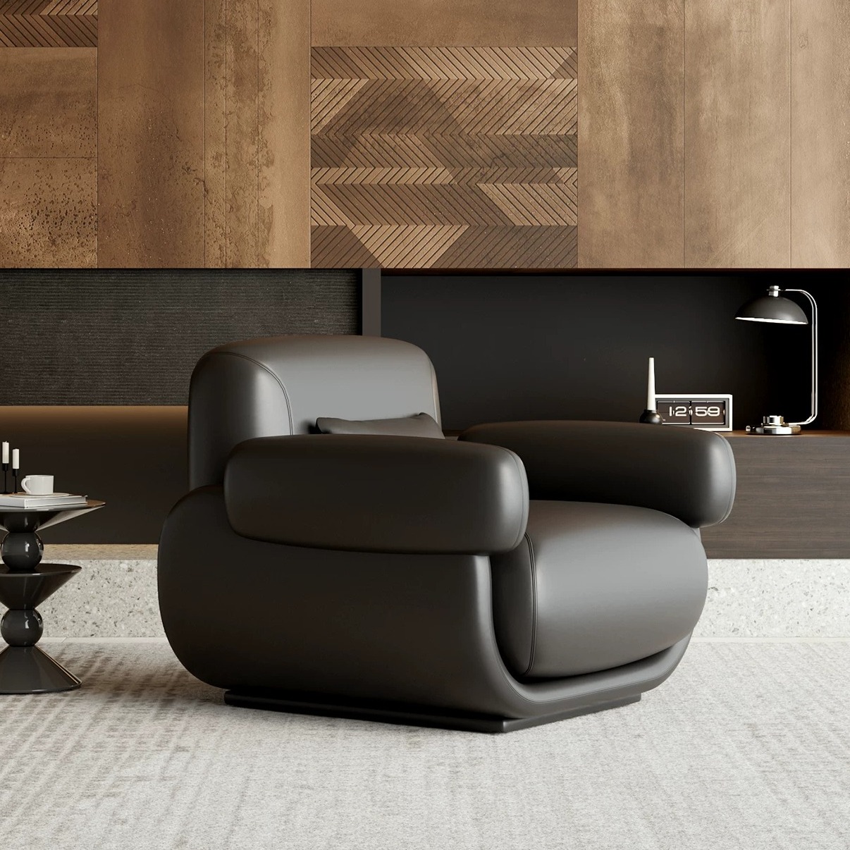 Italian Minimalist Lounge Sofa Chair lifestyle 3