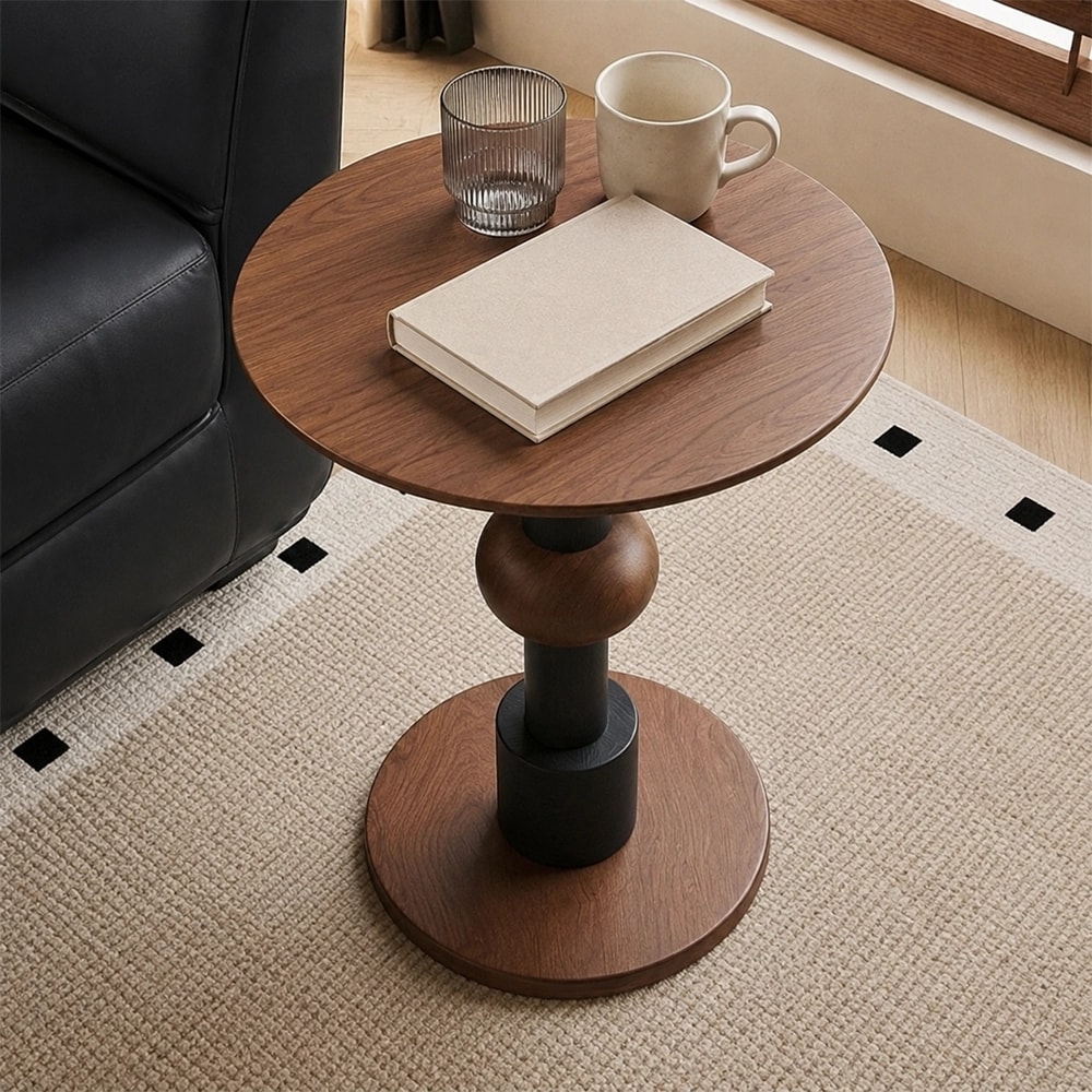 Mid-Century Round Ash Side Table lifestyle 3