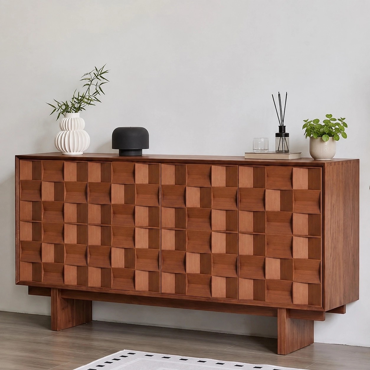 Wabi-sabi Solid Wood Console Cabinet lifestyle 3