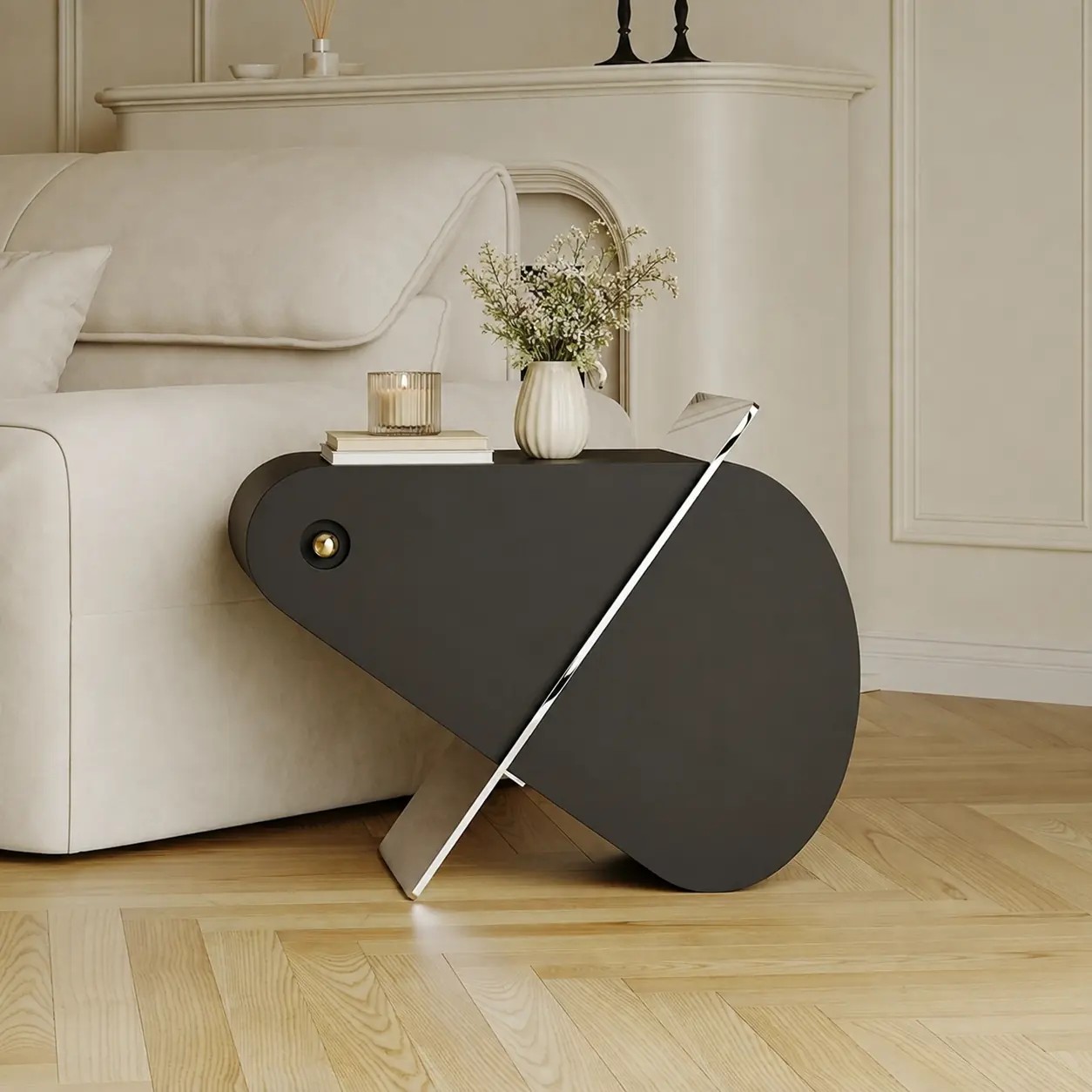 Black Wabi-Sabi Side Table lifestyle 3