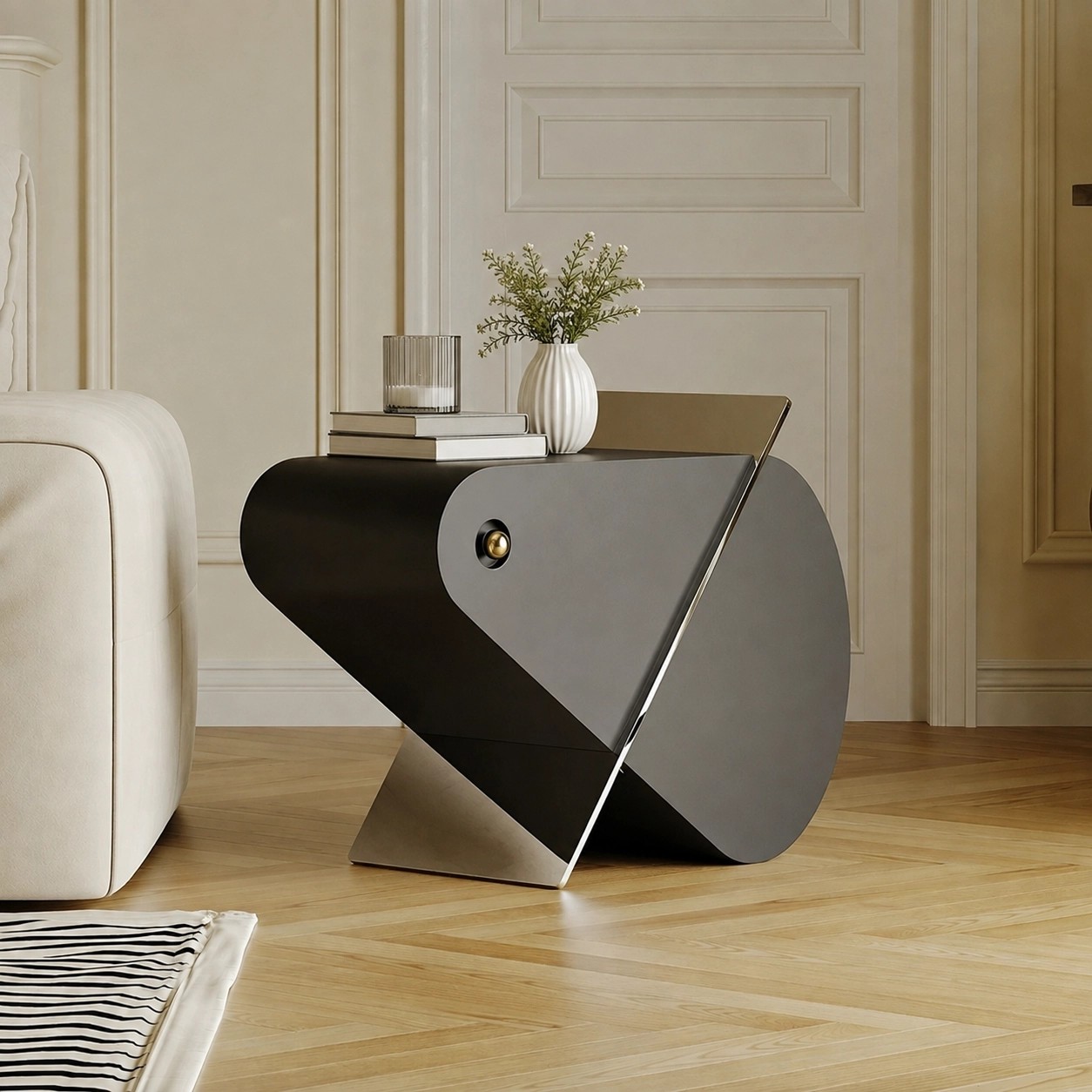 Black Wabi-Sabi Side Table lifestyle 2