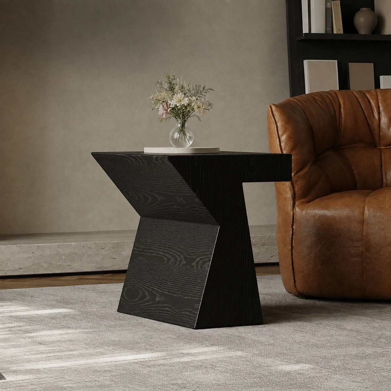 Solid Wood Minimalist Side Table lifestyle 3