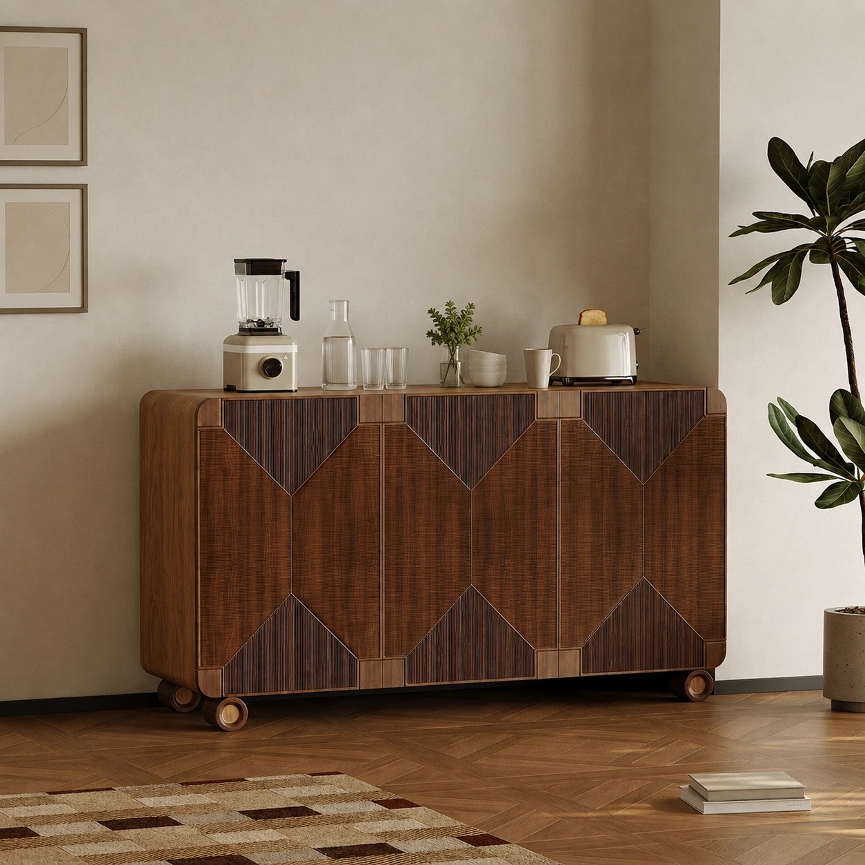 Mid-Century Striped Sideboard lifestyle 3