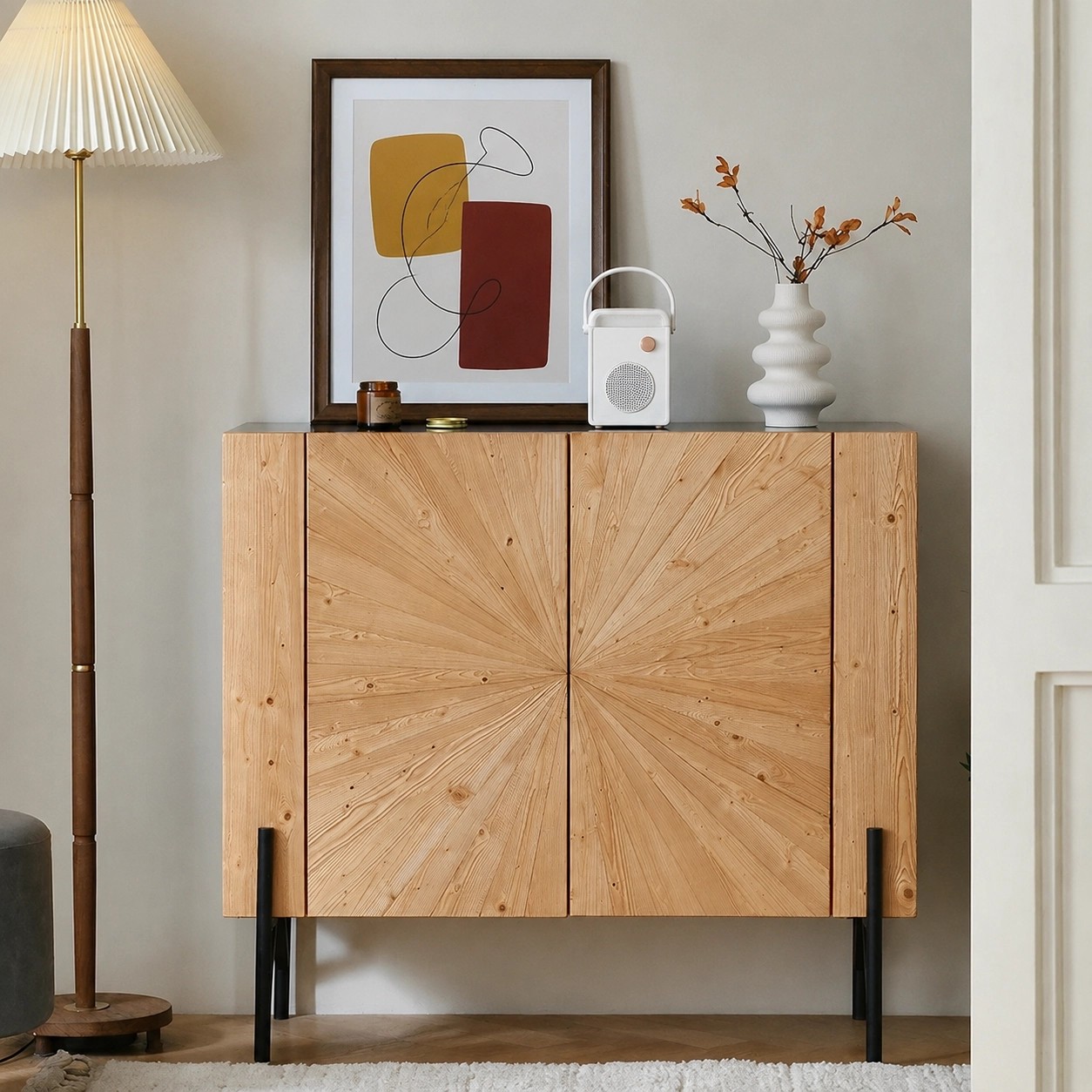 French Vintage Parquet Sideboard lifestyle 2