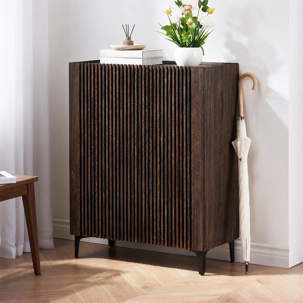 Solid Wood Entryway Shoe Cabinet lifestyle 3
