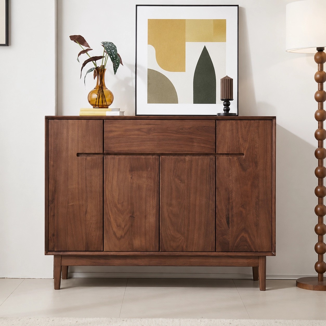 Solid Black Walnut Entryway Cabinet lifestyle 2