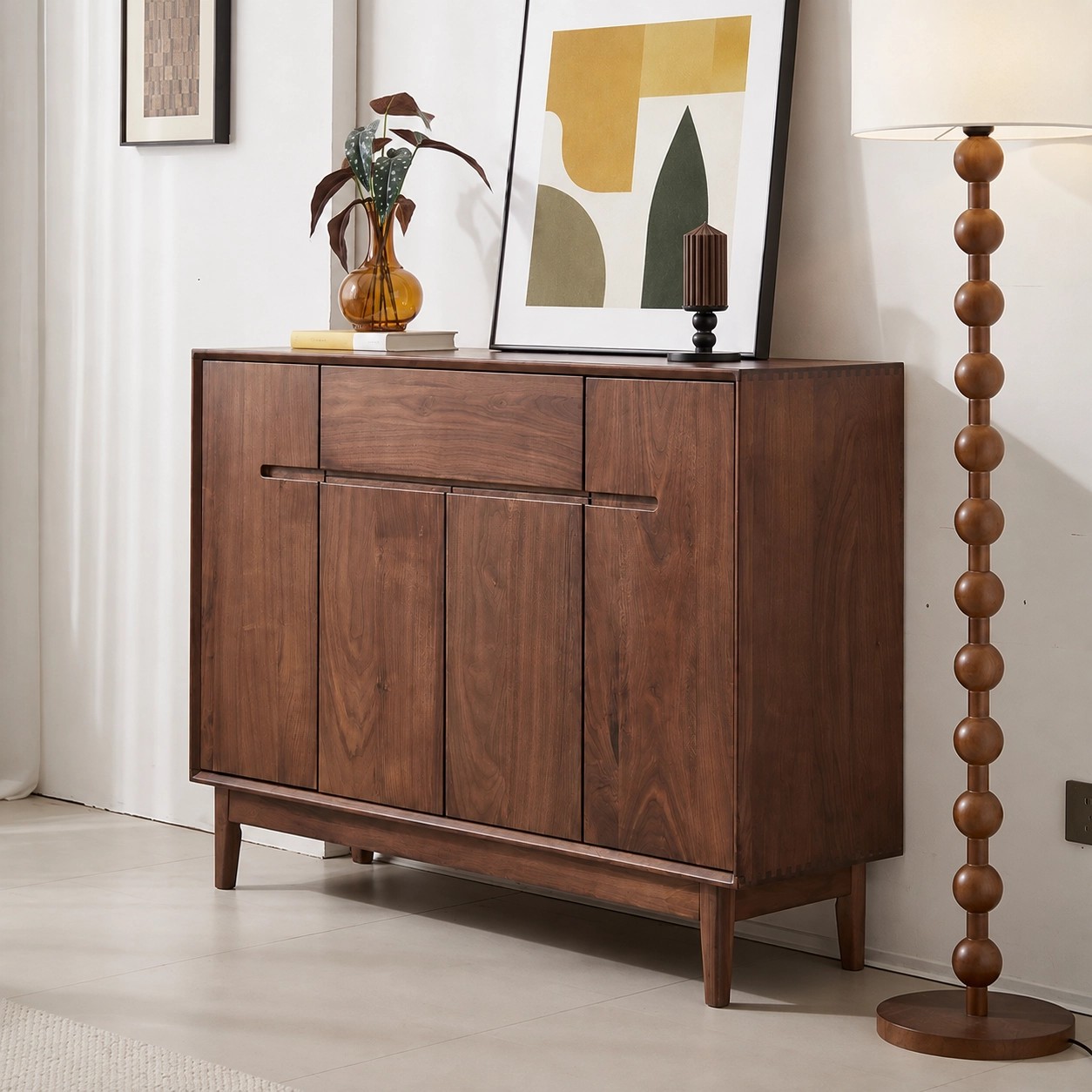 Solid Black Walnut Entryway Cabinet lifestyle 3