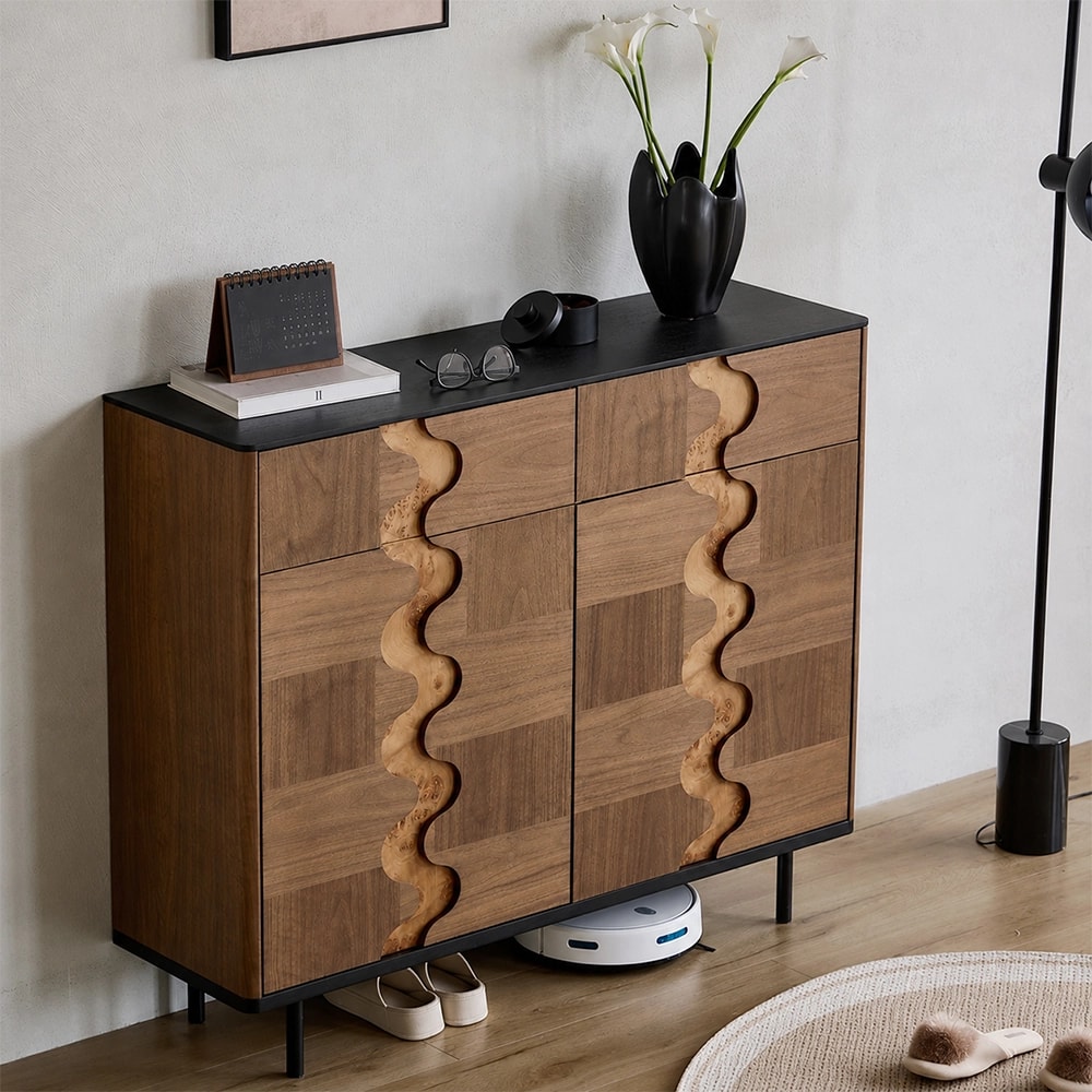 Wabi-Sabi Black Walnut Shoe Cabinet lifestyle 3