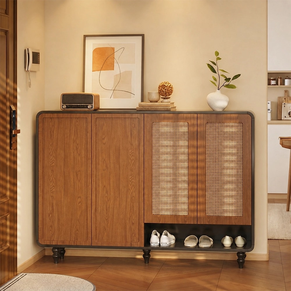 Woven Rattan Entryway Cabinet lifestyle 2