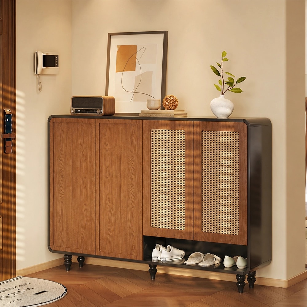 Woven Rattan Entryway Cabinet lifestyle 3