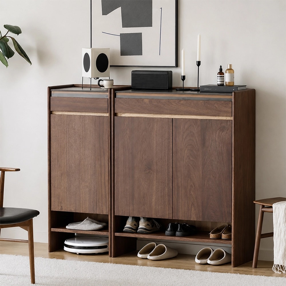 Solid Walnut Entryway Cabinet lifestyle 3