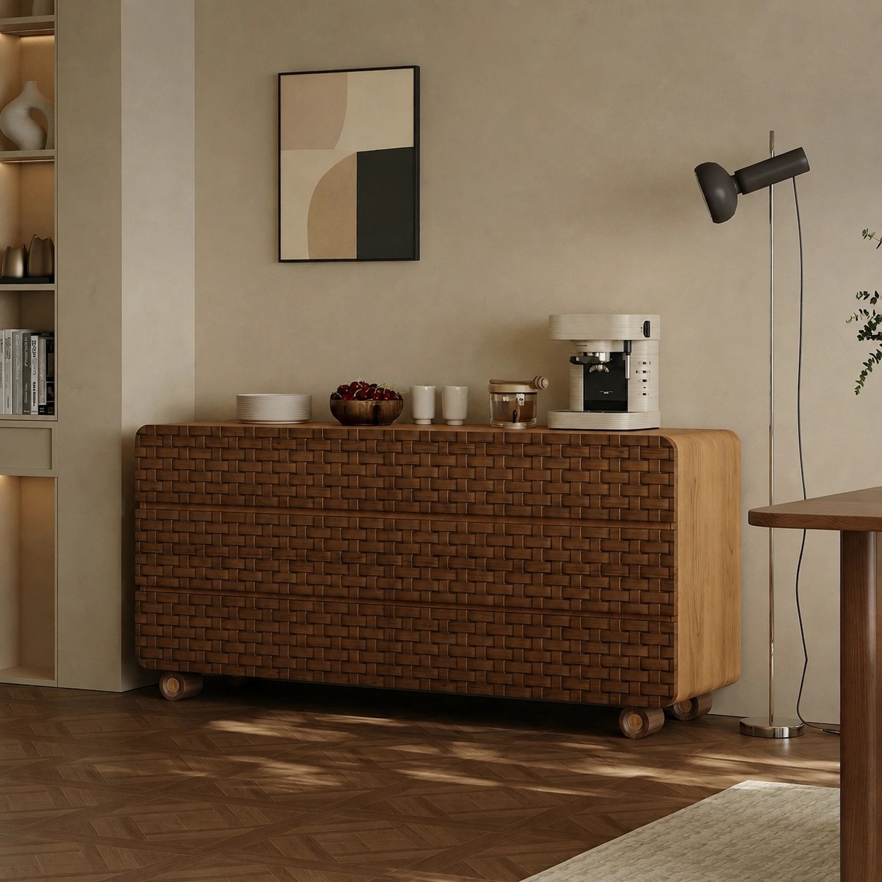 Walnut Sideboard with Woven Doors lifestyle 3