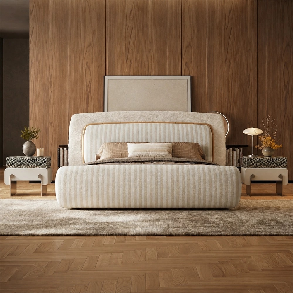 Boucle Fluted Upholstered Bed lifestyle 2