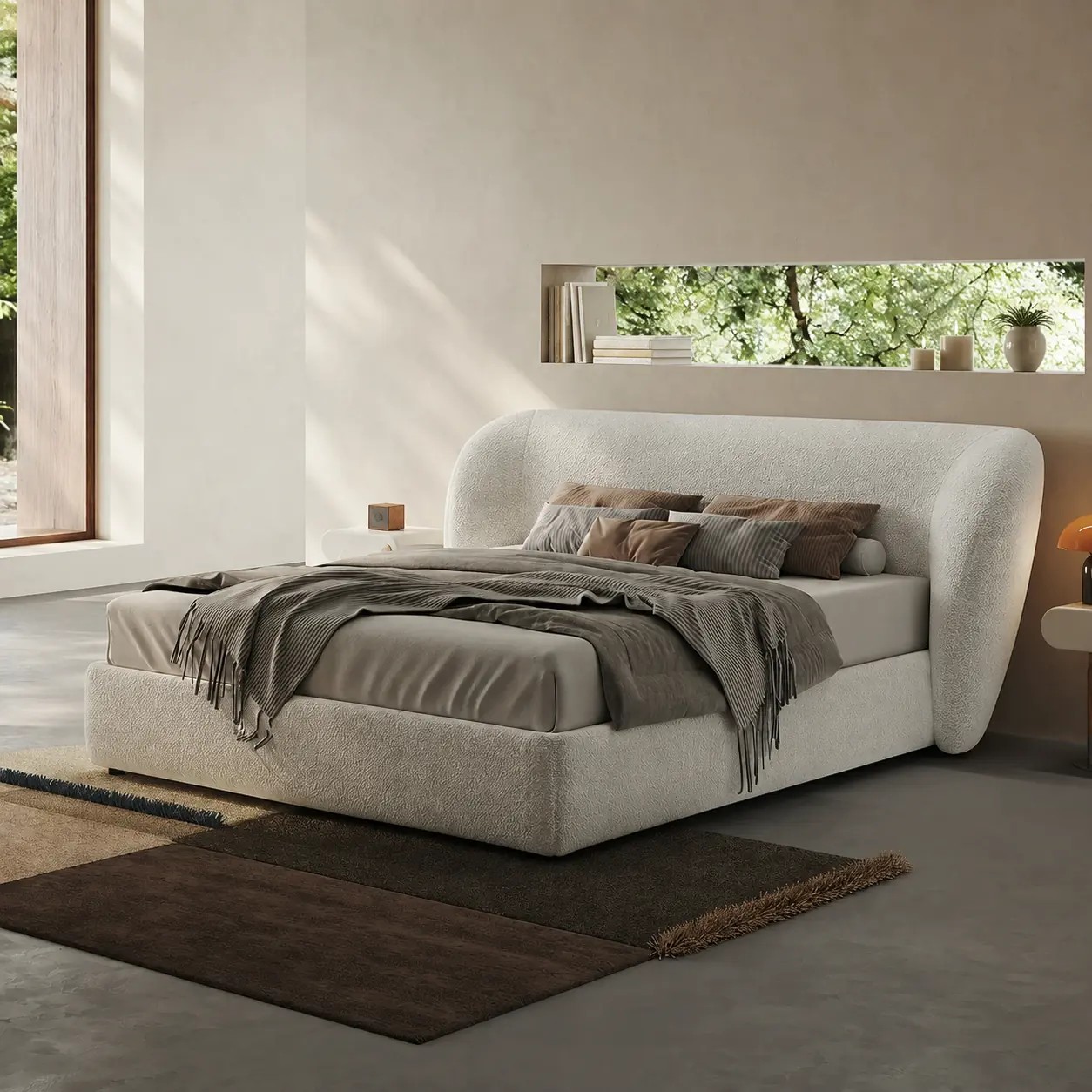 Minimalist Teddy Velvet Bed lifestyle 3