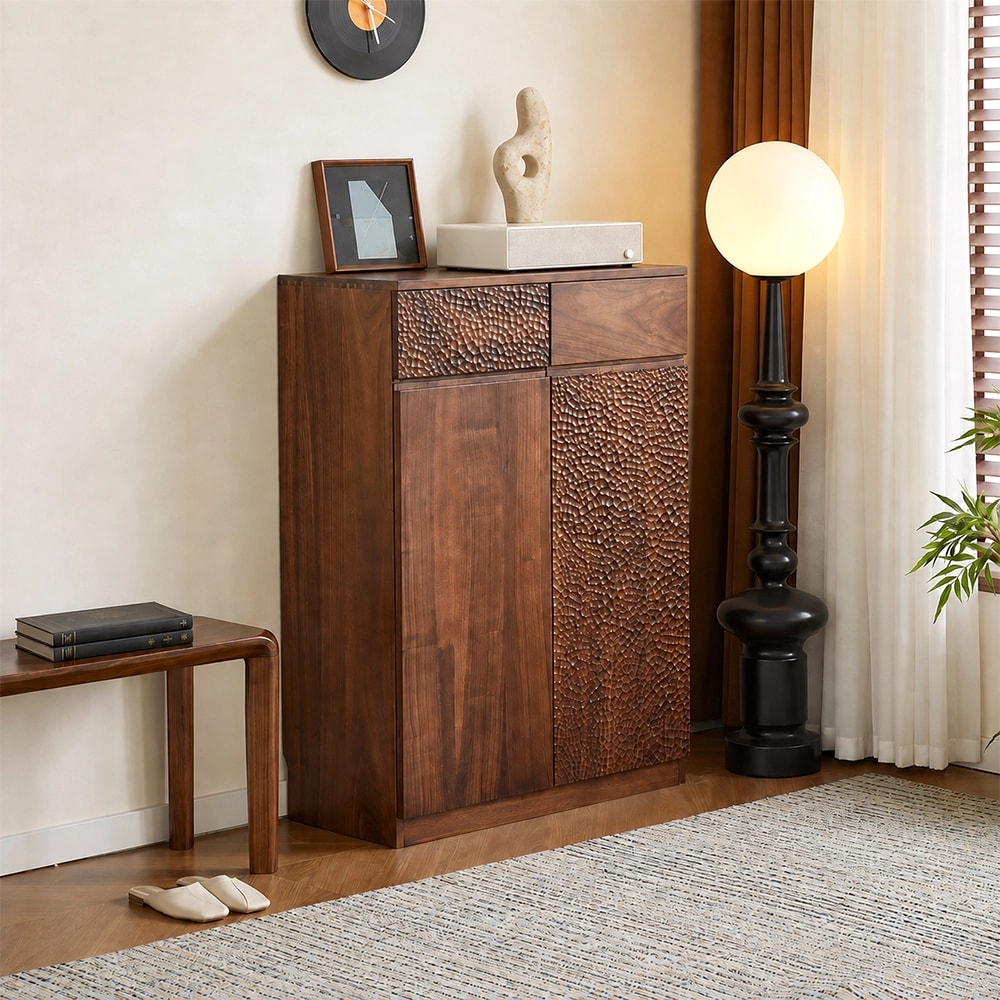Black Walnut Multi-tier Shoe Cabinet lifestyle 3