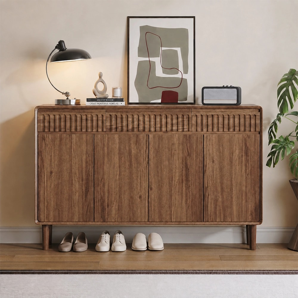 Walnut Mid-Century Shoe Cabinet lifestyle 2