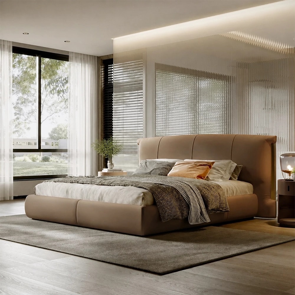 Leather Bed with Soft Backrest lifestyle 3
