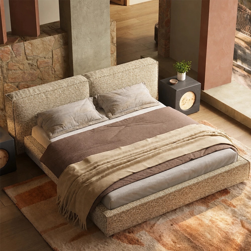 Cotton Linen 'Tofu Block' Bed lifestyle 3