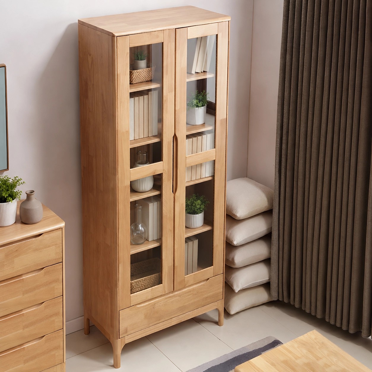Mid-Century Glass Door Cabinet lifestyle 2