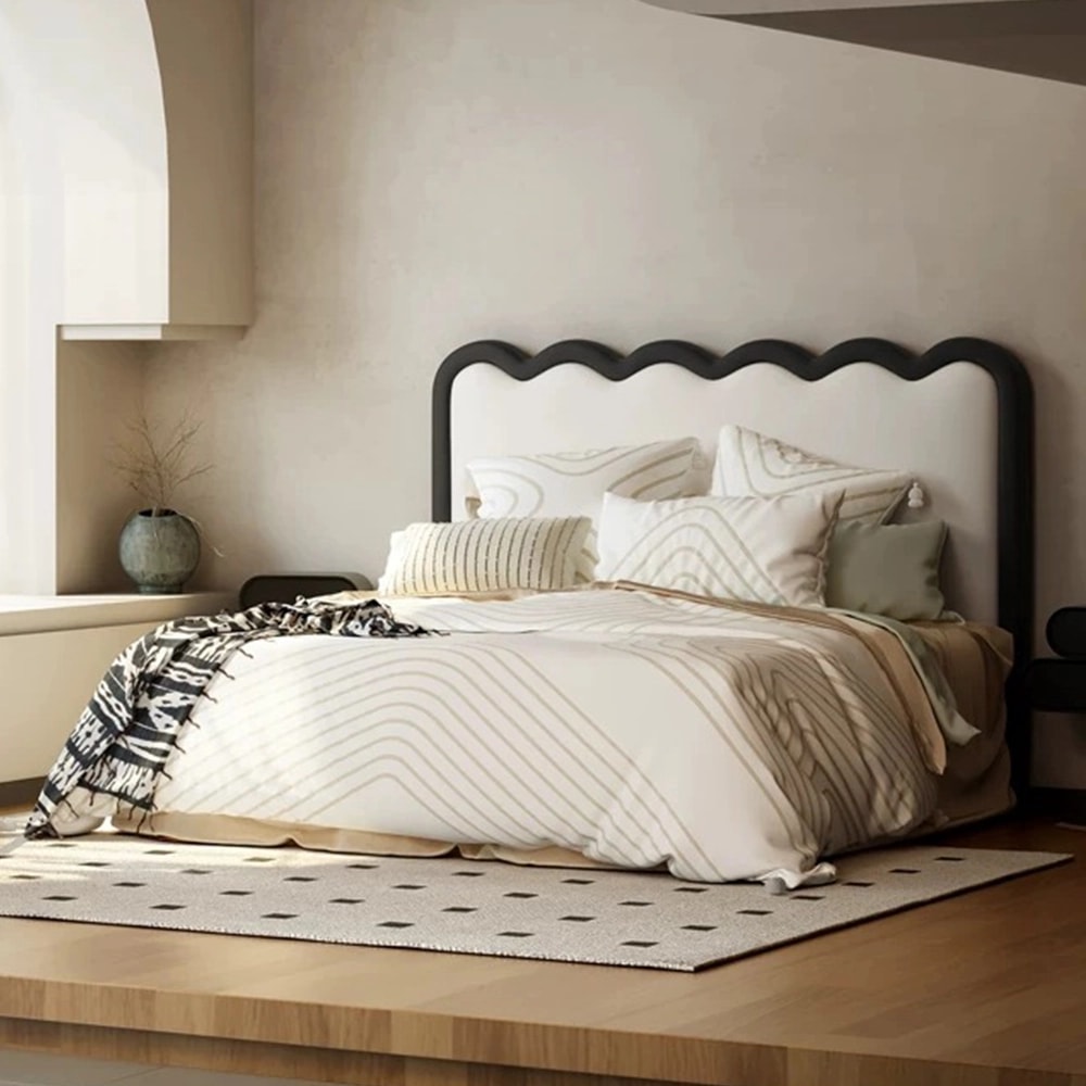 French Style Leather Platform Bed lifestyle 3