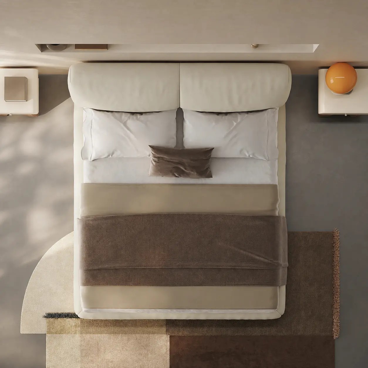 Beige Upholstered Bed Frame lifestyle 3