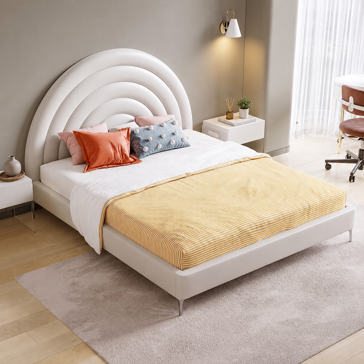 Full Leather Rainbow Bed lifestyle 3