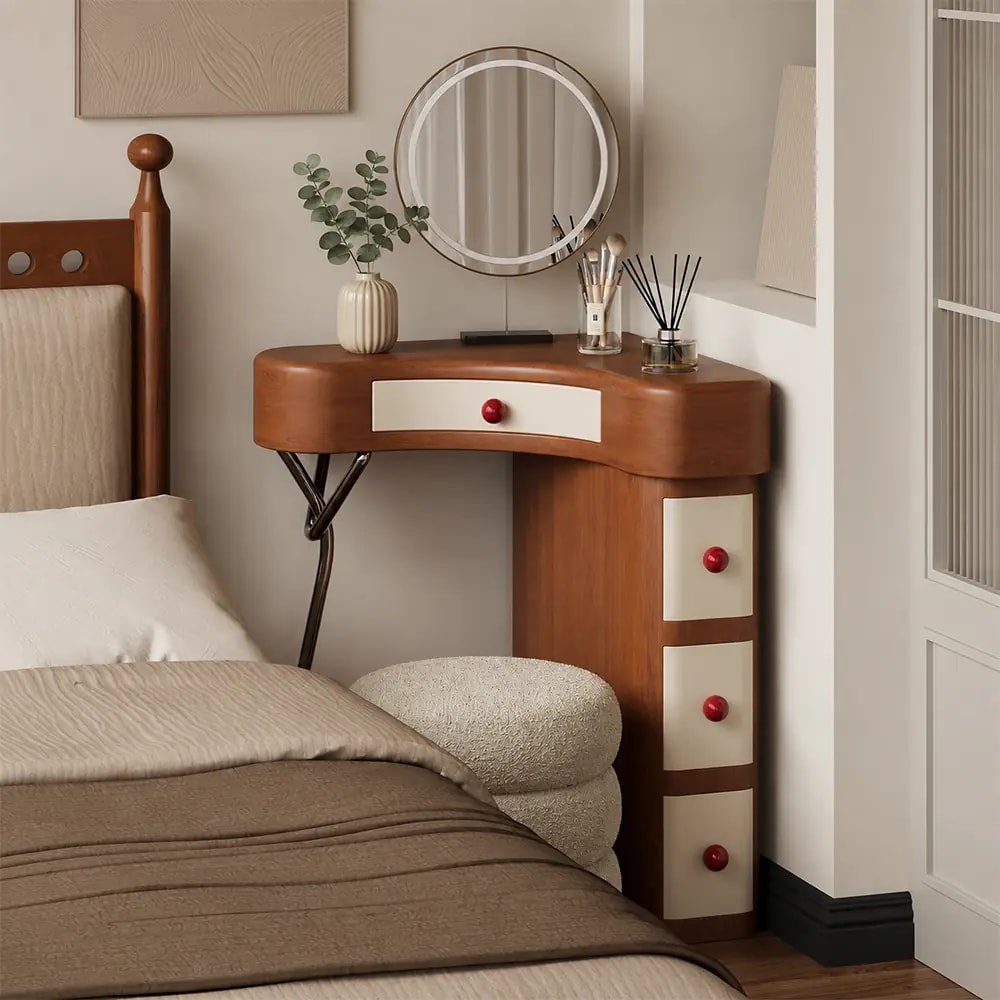 Rotatable Corner Vanity Table lifestyle 3