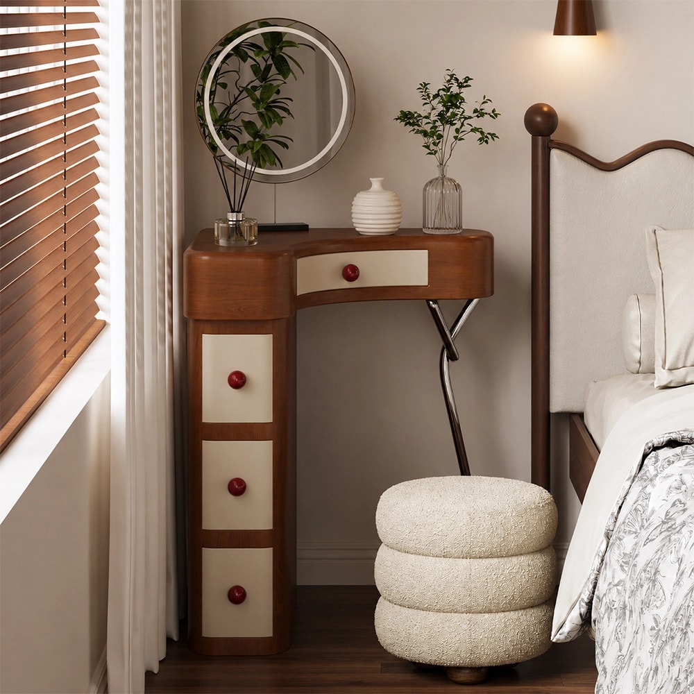 Rotatable Corner Vanity Table lifestyle 2