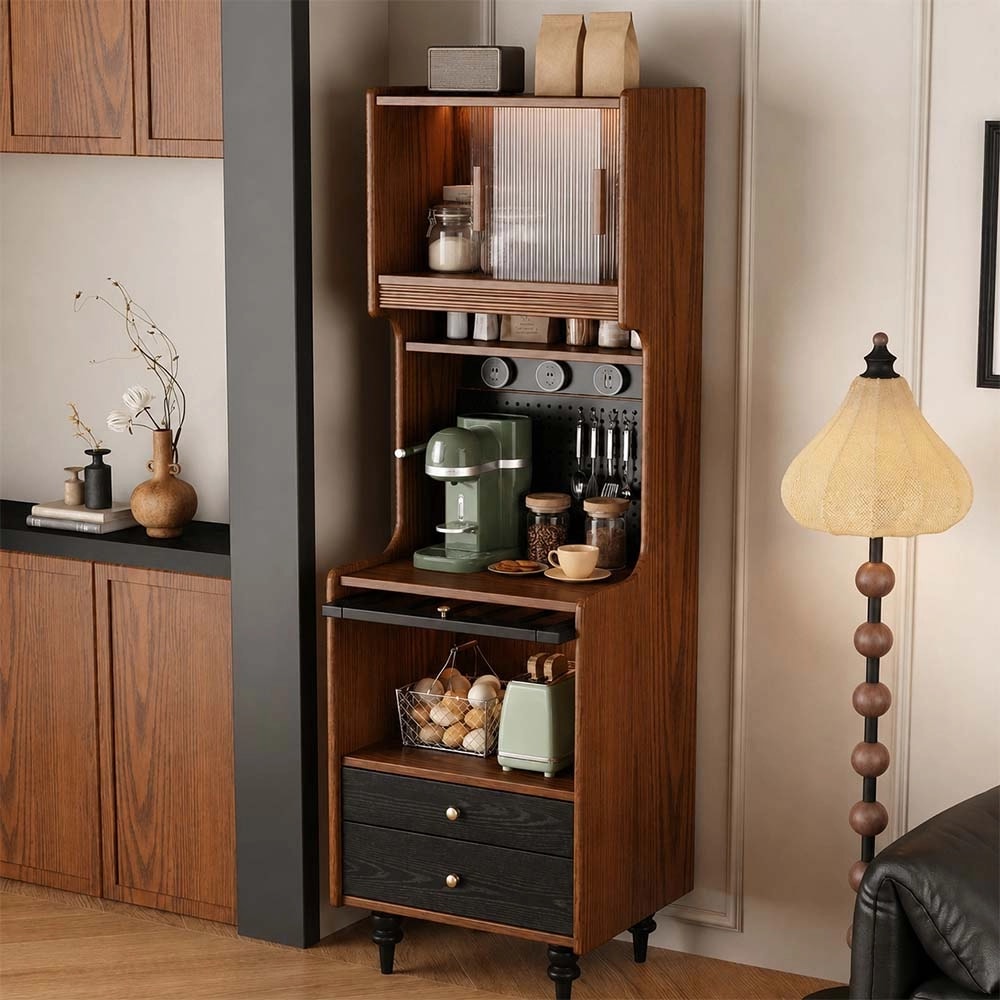 Mid-Century Solid Wood Pegboard Cabinet lifestyle 3
