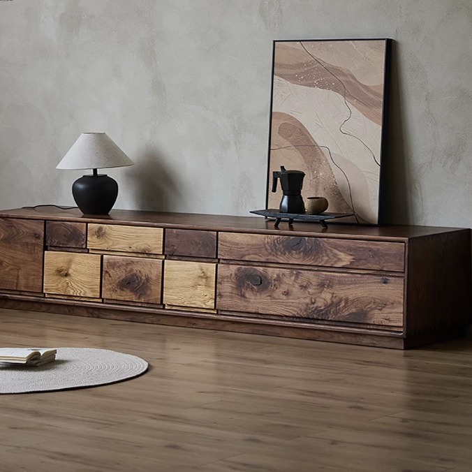 Two-Tone Solid Wood TV Stand lifestyle 3