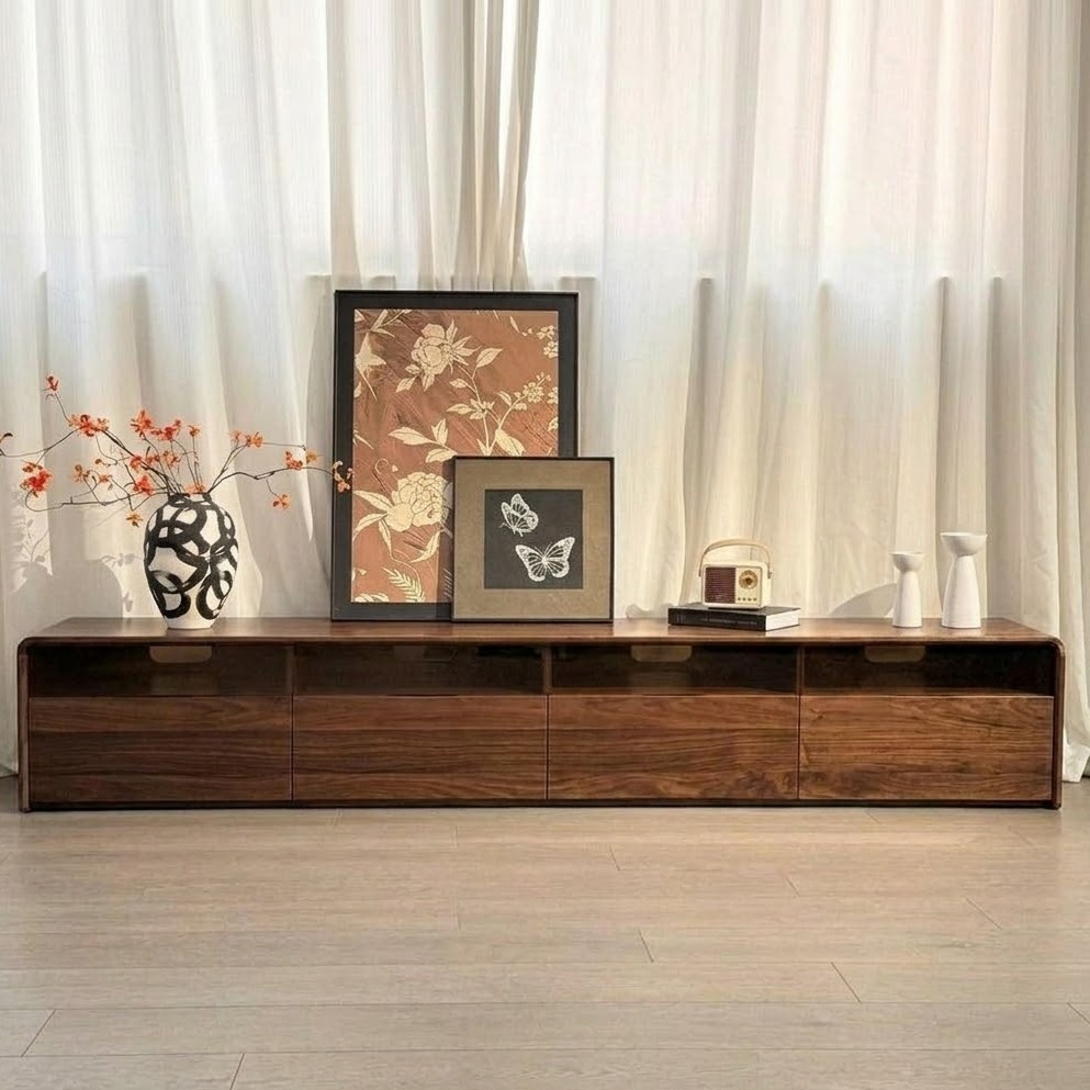 Mid-Century Walnut Media Console lifestyle 2