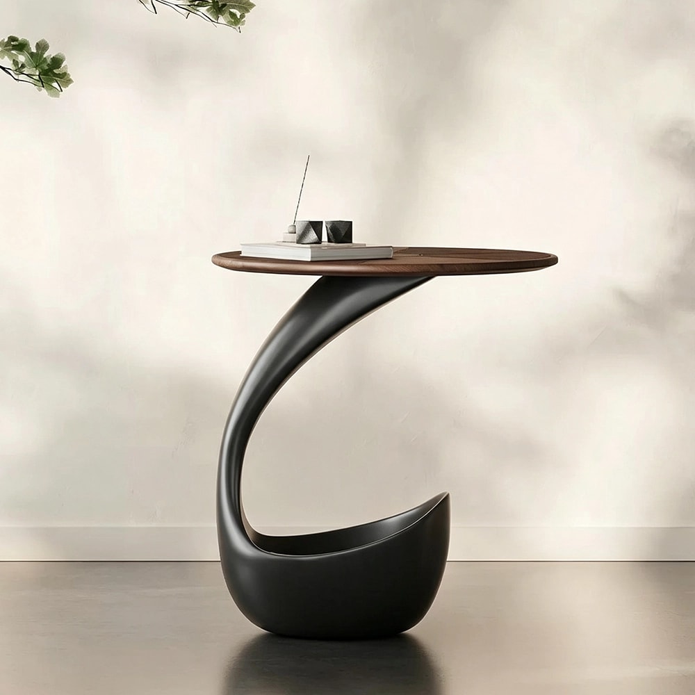 Sculptural Solid Wood Accent Table lifestyle 3