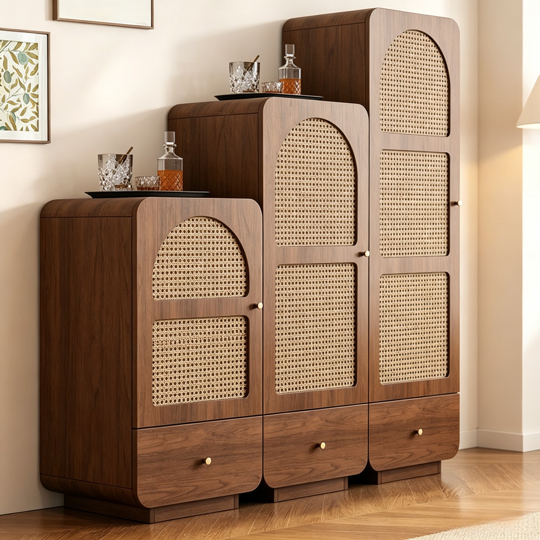 Auburn Wicker Door Accent Cabinet lifestyle 2