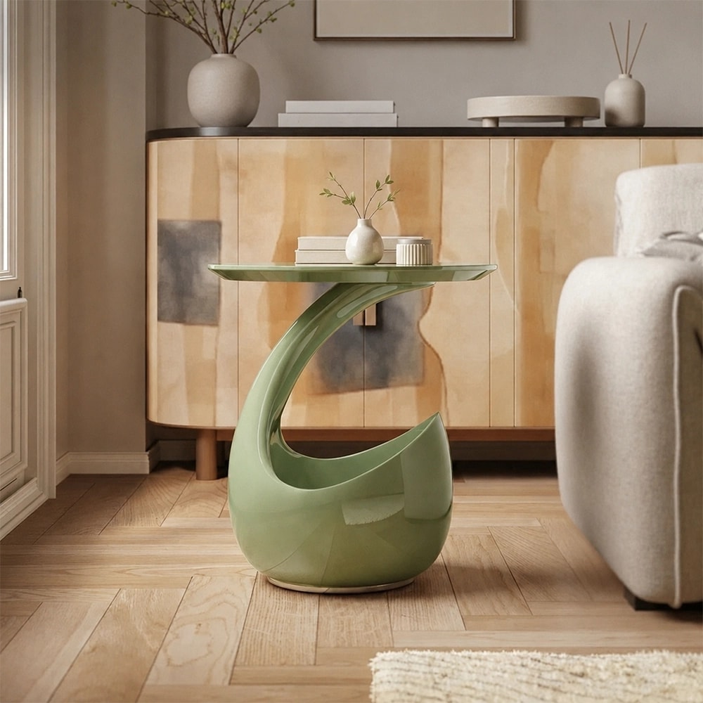 Round Fiberglass Cat Bed Table lifestyle 2