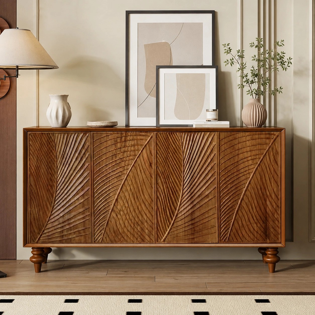 Mid-Century Wavy Door Sideboard lifestyle 2