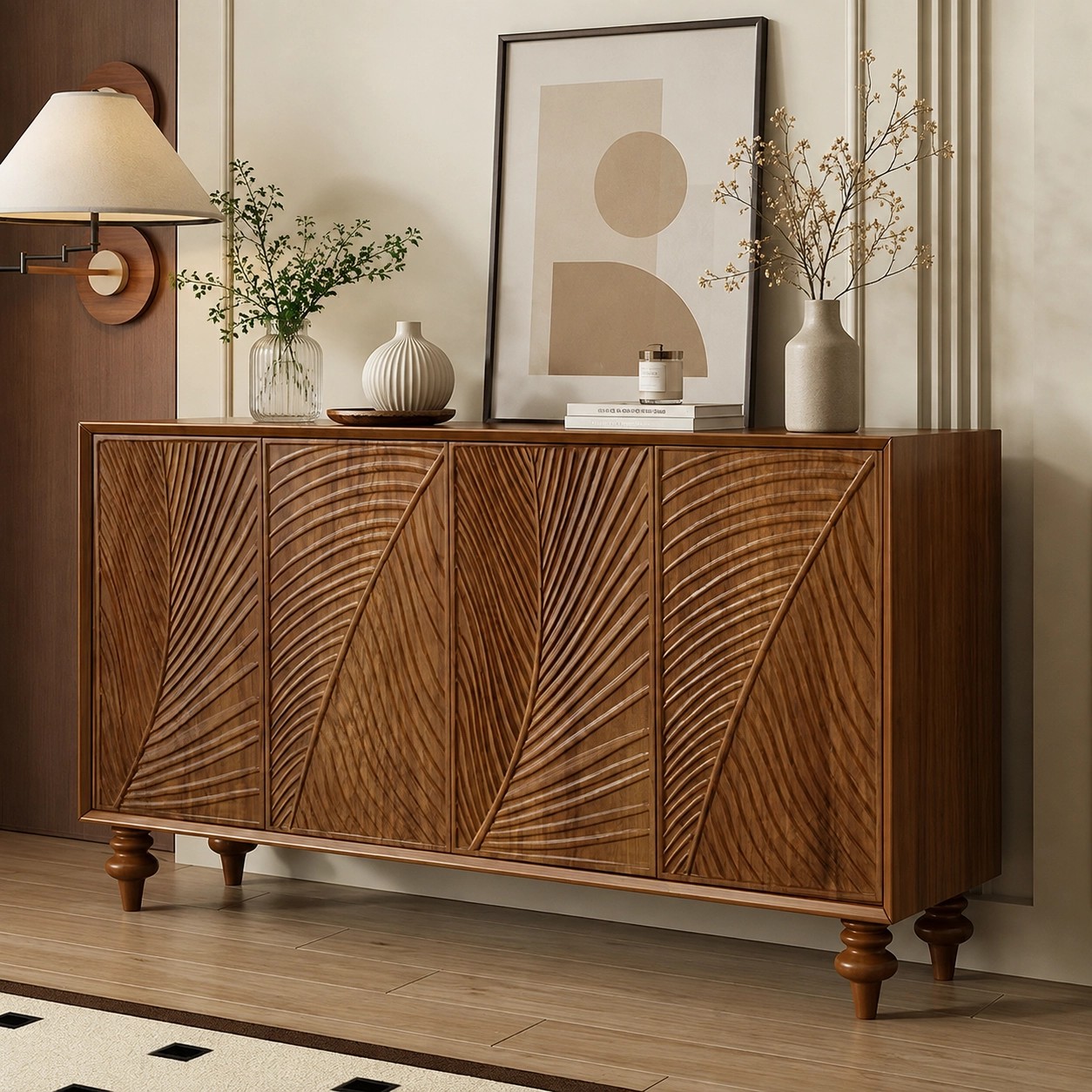 Mid-Century Wavy Door Sideboard lifestyle 3