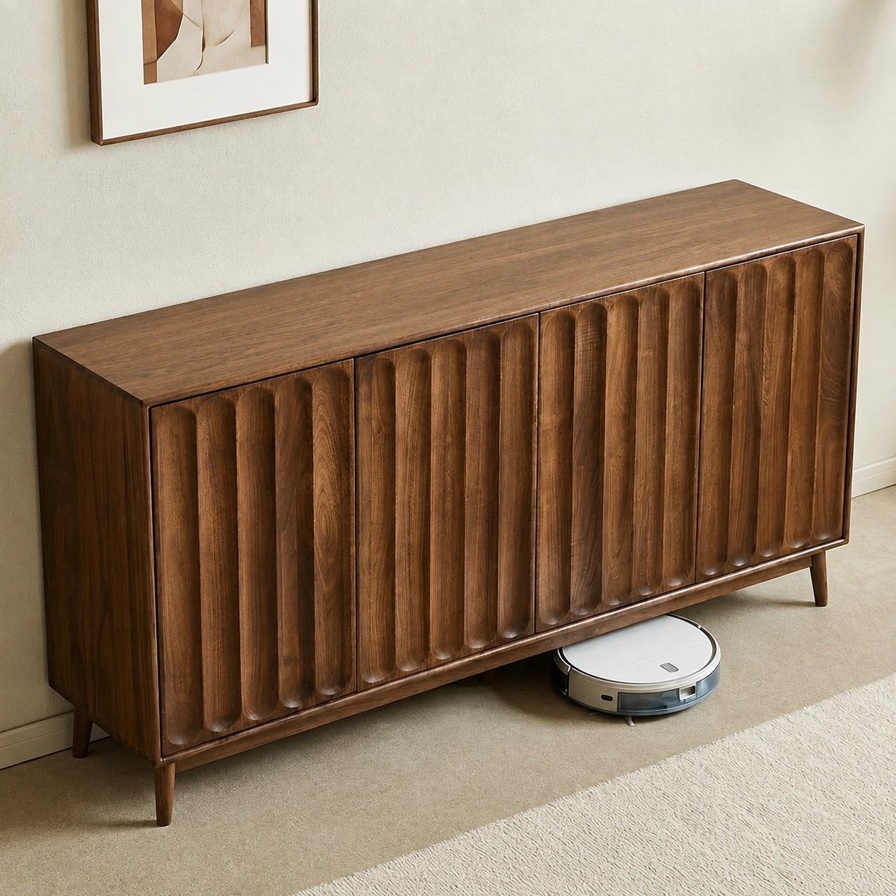 Solid Black Walnut Storage Cabinet lifestyle 2