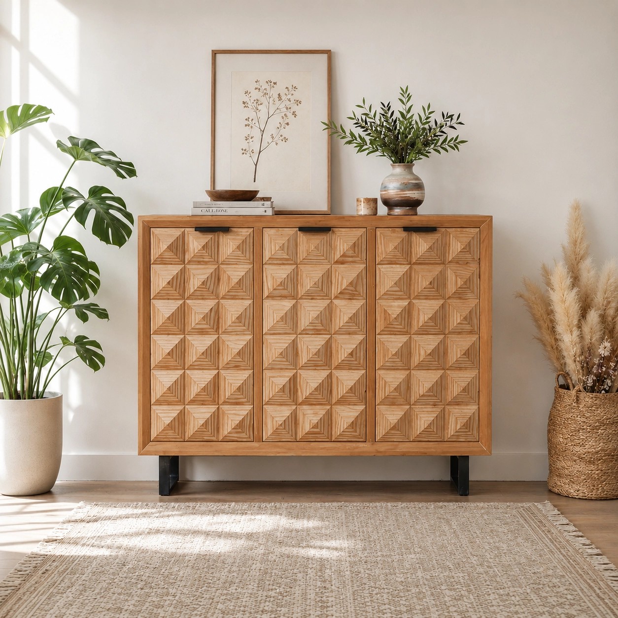 Wabi-Sabi Solid Wood Shoe Cabinet lifestyle 2