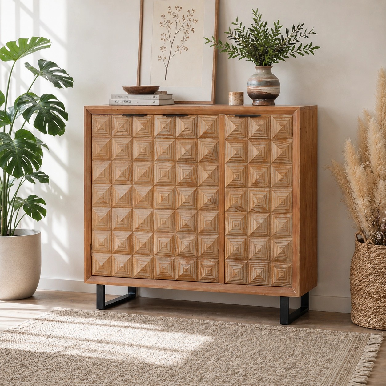 Wabi-Sabi Solid Wood Shoe Cabinet lifestyle 3