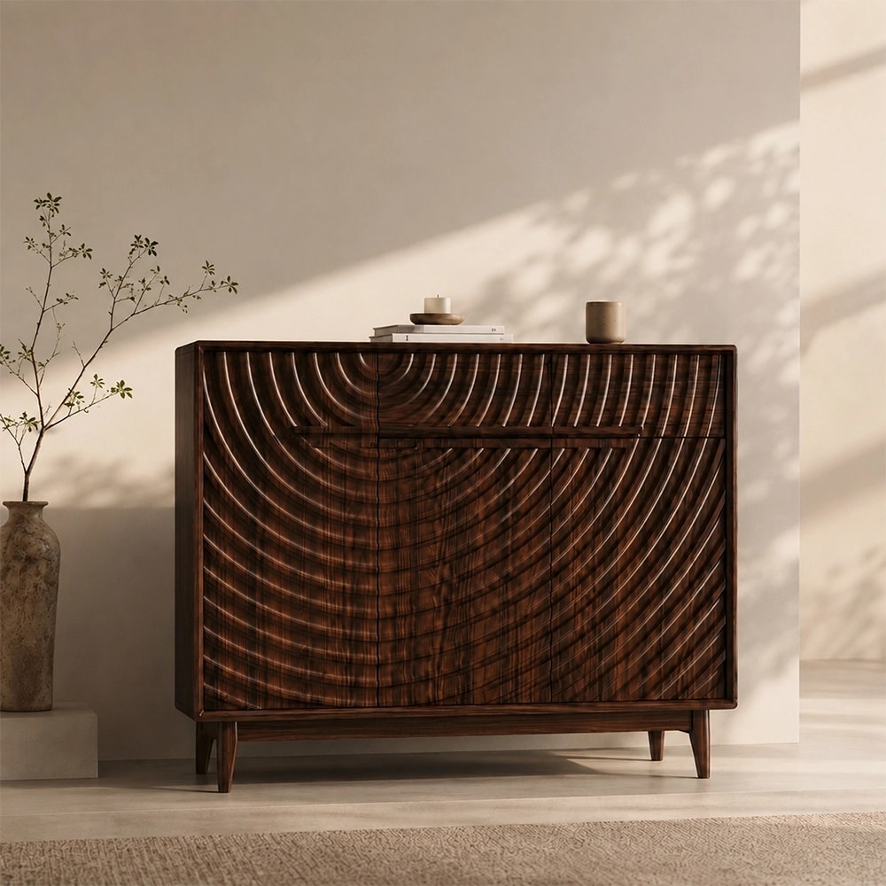 Wabi-Sabi Solid Wood Entryway Cabinet lifestyle 3