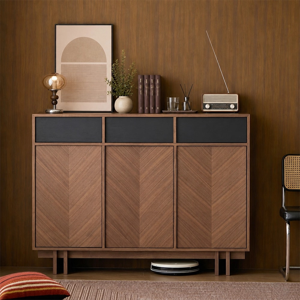 Mid-Century Wood Shoe Cabinet lifestyle 3